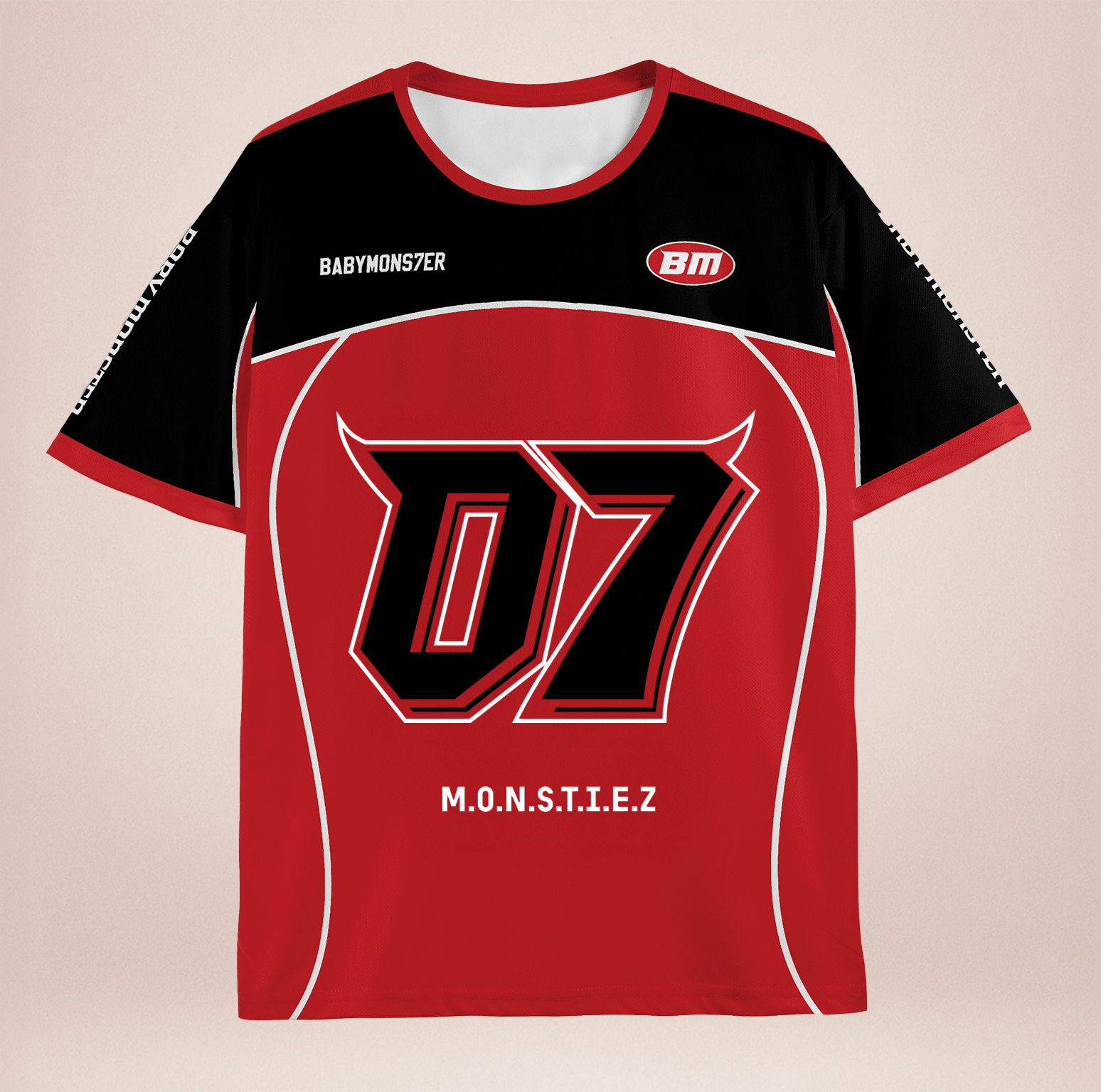 babymonster JERSEY ジャージ T シャツ 赤 babymonster CROP JERSEY ジャージ T シャツ 赤 - メルカリ