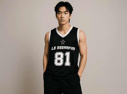 [LE SSERAFIM] Black Sleeveless Jersey (unisex)