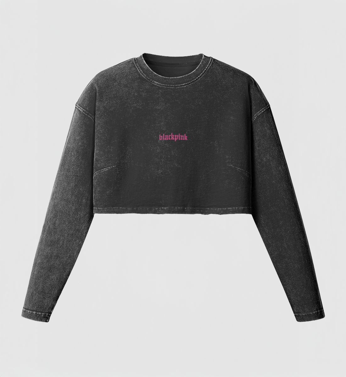 [BLACKPINK] Embroidered Longsleeve Crop Top