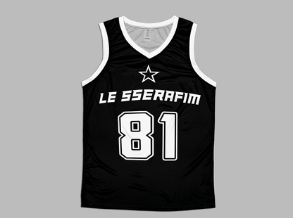 [LE SSERAFIM] Black Sleeveless Jersey (unisex)