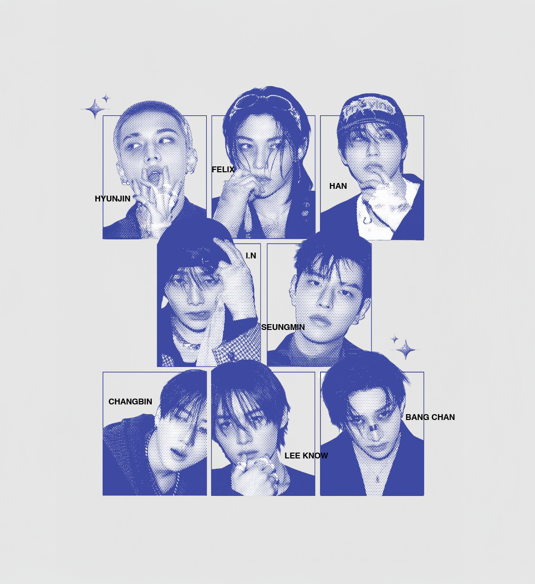 [STRAY KIDS] Member Halftone Tee