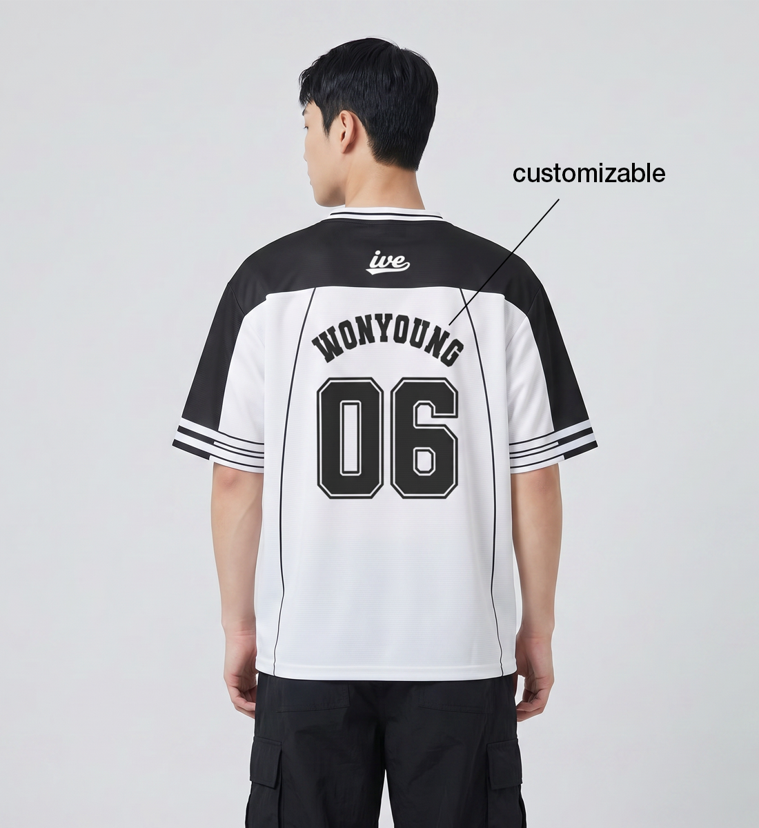 [IVE] V-Neck Jersey (Black/White Version)