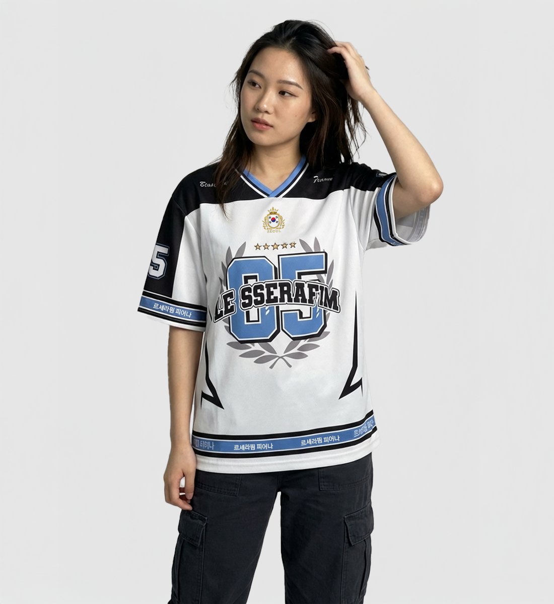 [LE SSERAFIM] V-Neck Jersey (Unisex)