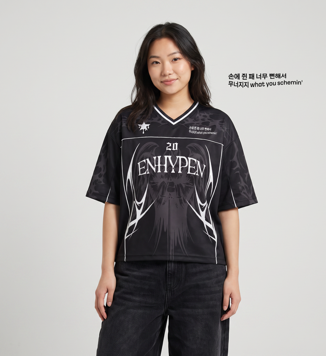 [ENHYPEN] Boxy V-Neck Jersey (Unisex)