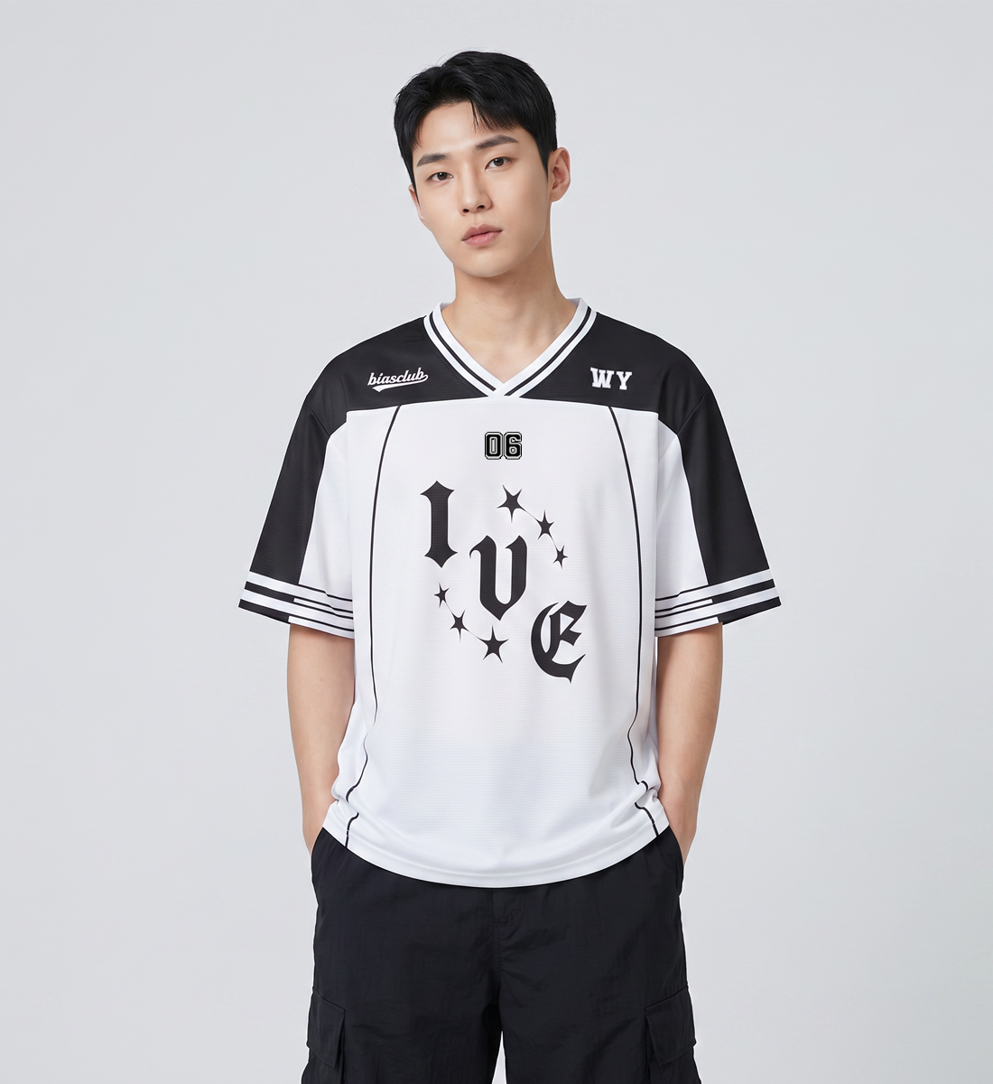 [IVE] V-Neck Jersey (Black/White Version)