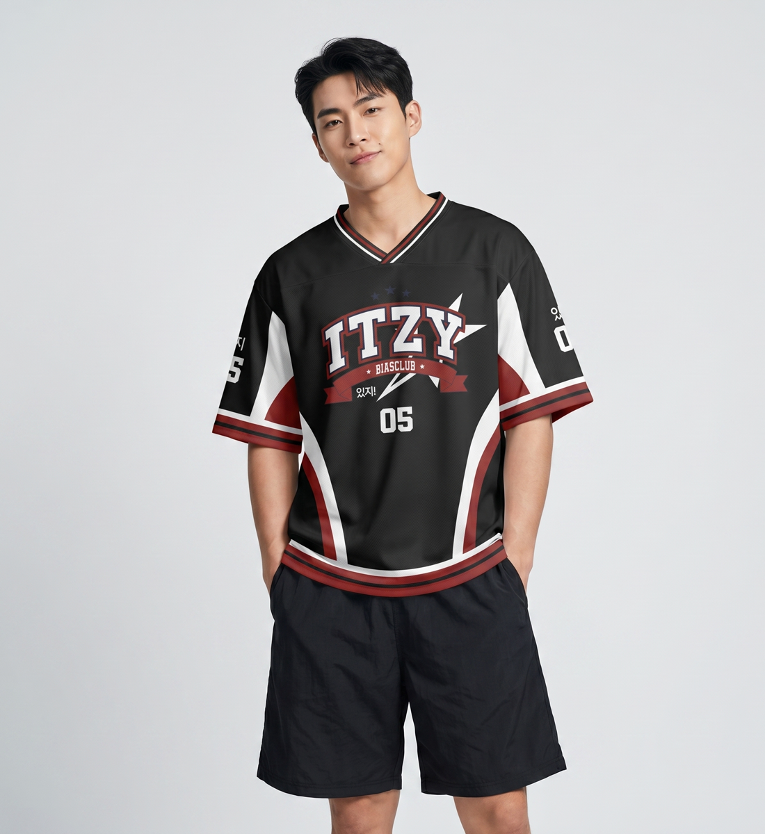 [ITZY] V-Neck Jersey (Black)