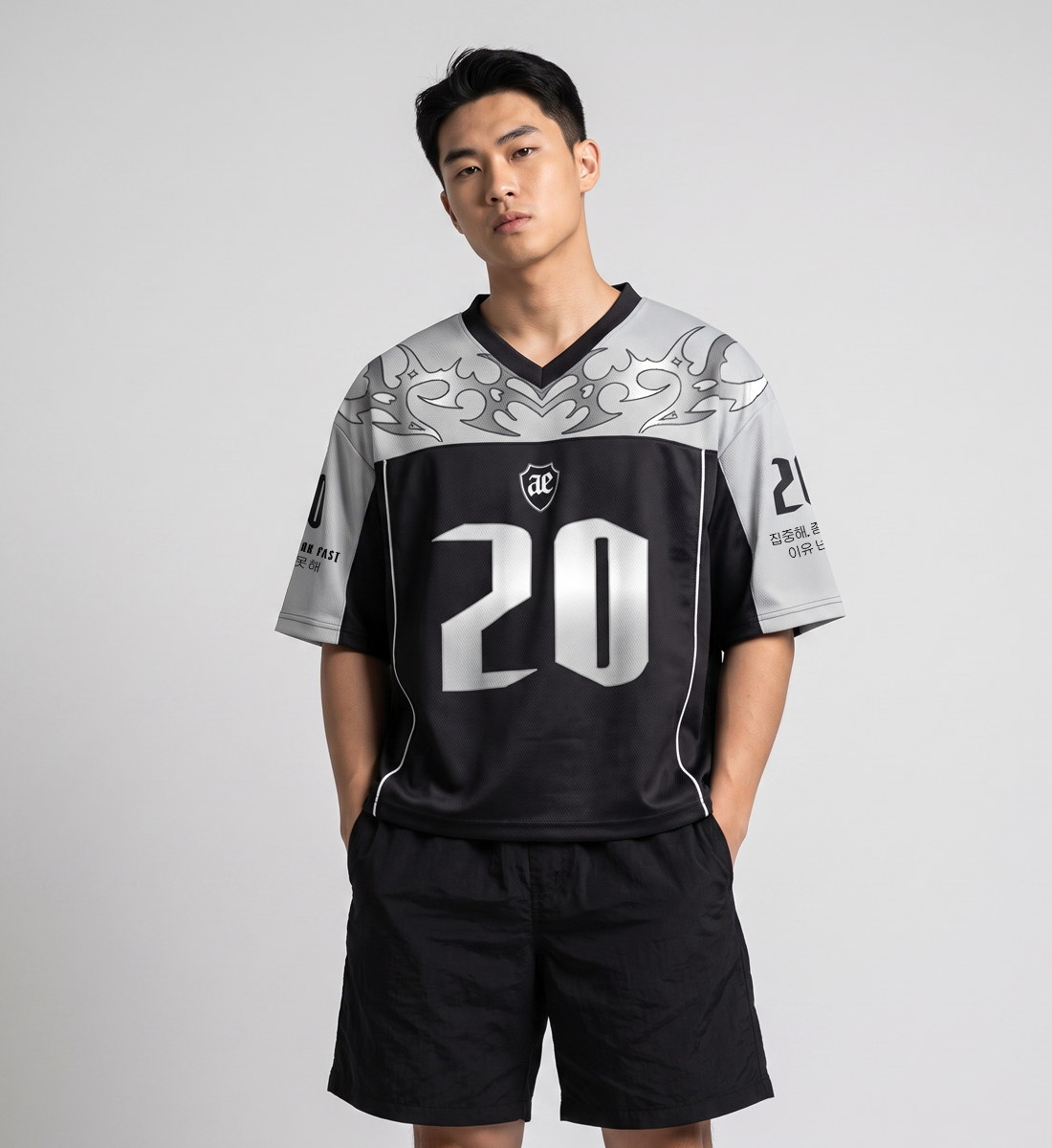 [AESPA] Oversized Boxy V-Neck Jersey (Unisex)