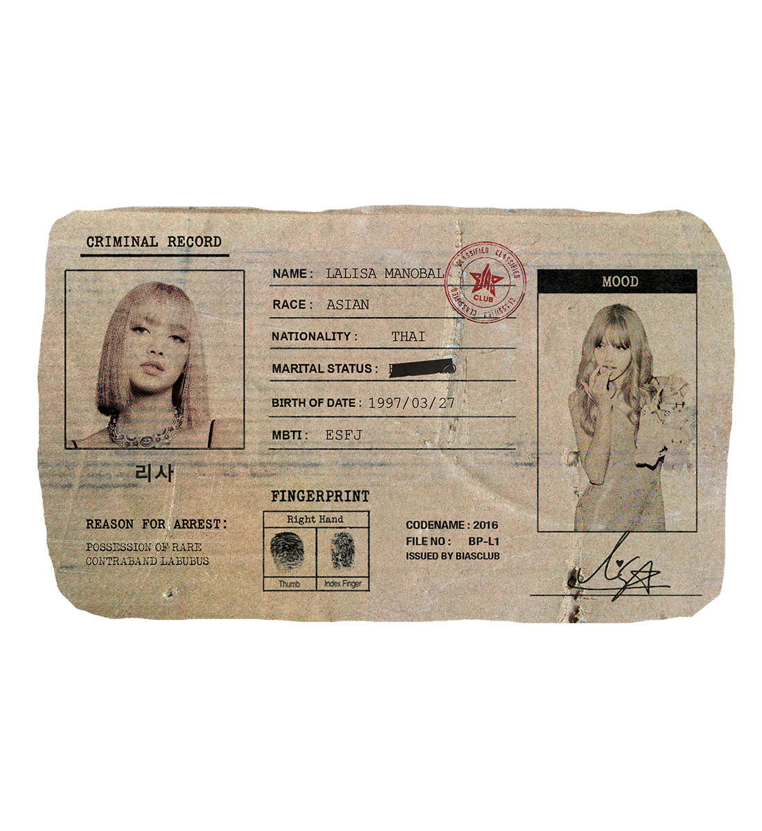 [BLACKPINK] Criminal Record Zip-Up (Washed & Distressed Ver.)