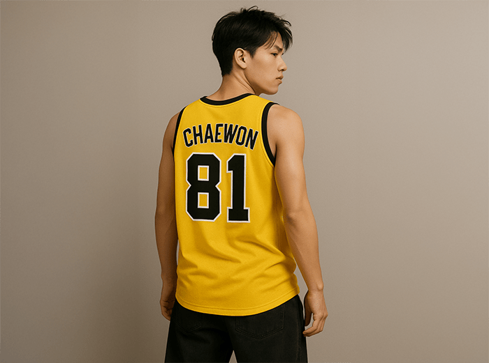 [LE SSERAFIM] Gold Sleeveless Jersey (unisex)