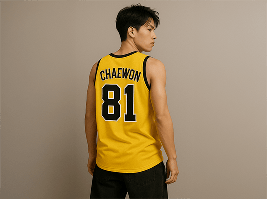 [LE SSERAFIM] Gold Sleeveless Jersey (unisex)