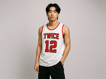 [TWICE] White Sleeveless Jersey (unisex)
