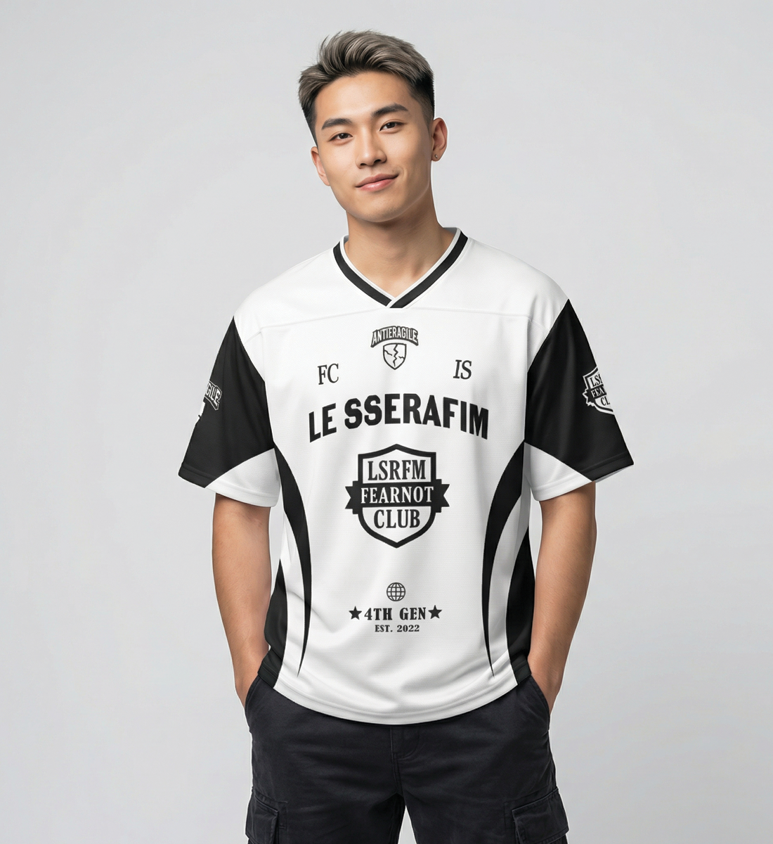 [LE SSERAFIM] Fearnot Club V-Neck Jersey (unisex)