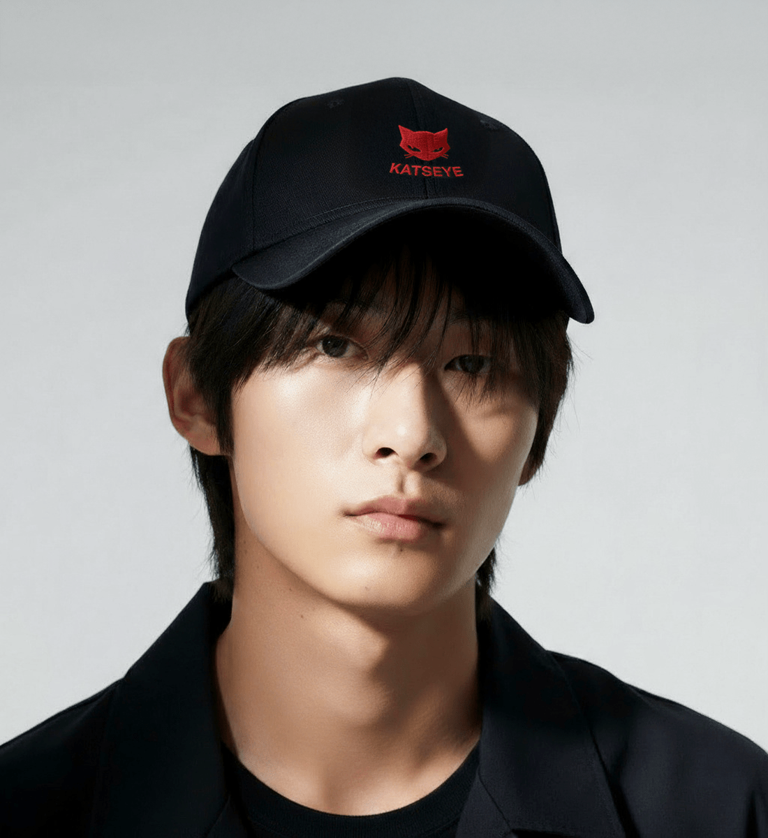[KATSEYE] Cat Embroidery Cap (black)