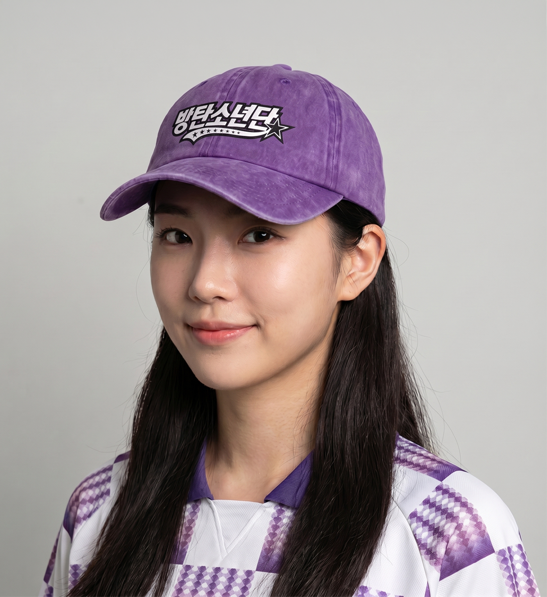 [BTS] Purple Vintage-Washed Baseball Cap (Korean Ver.)