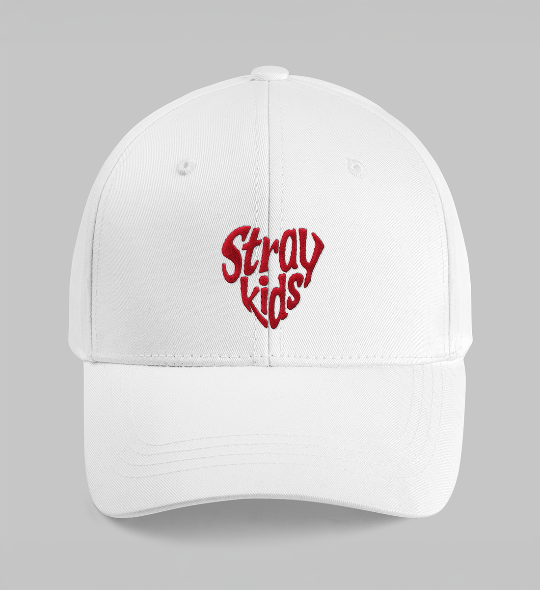 [Stray Kids] Heart Embroidery Cap (white)